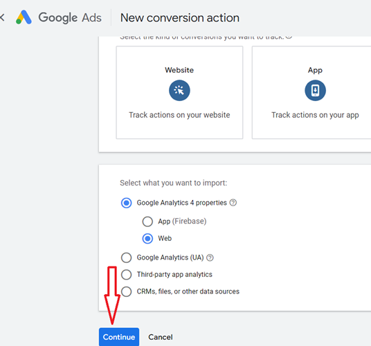 Scroll down and click on the ‘Continue button