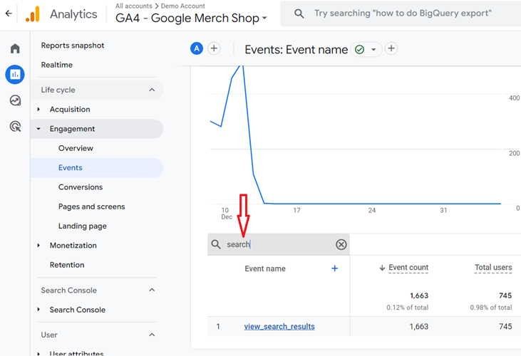 Type ‘search in the search