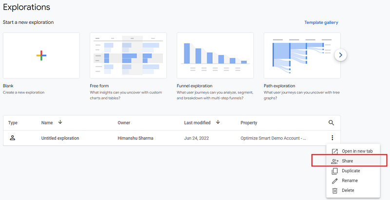shared exploration reports