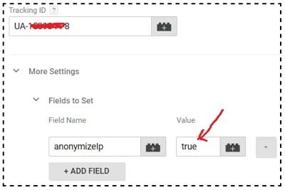 gtm tutorial Anonymize IP