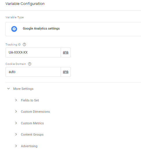 Google analytics configuration