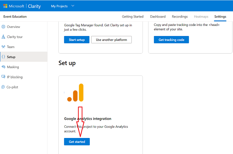 setup google analytics integration