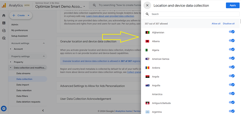 location and device data collection