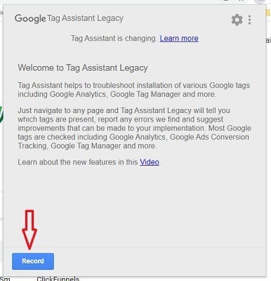 record google tag assistant