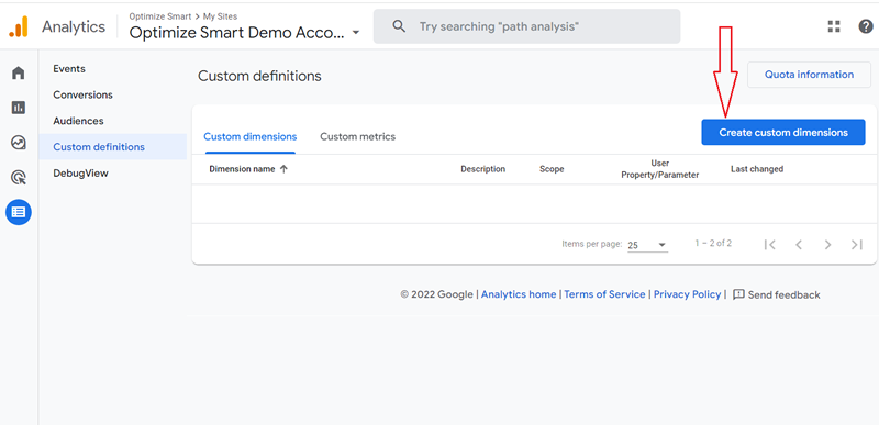 create custom dimensions ga4