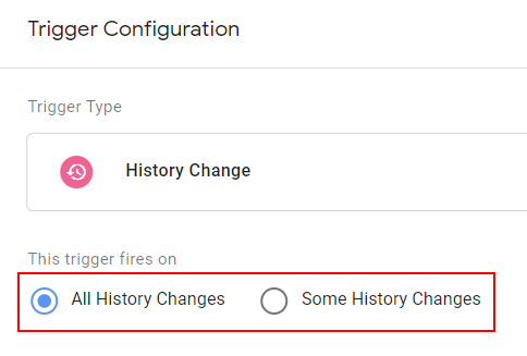 history change trigger configuration