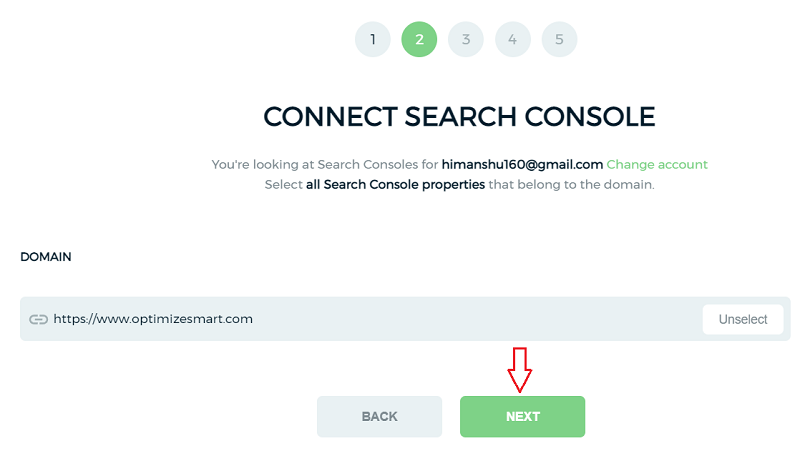 Click on the ‘NEXT button