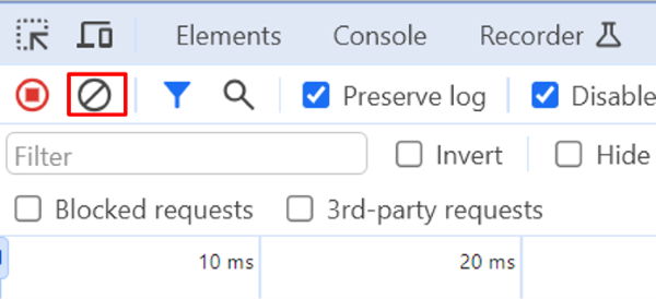 To make validation easier clear any pre existing network logs