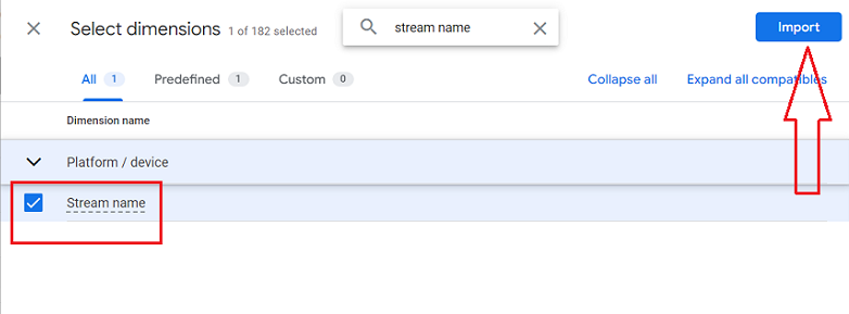 import dimension ga4 1