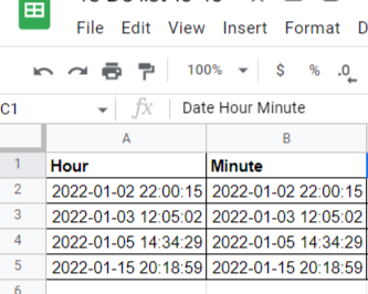 hour and minute