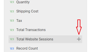 Total Website Sessions field