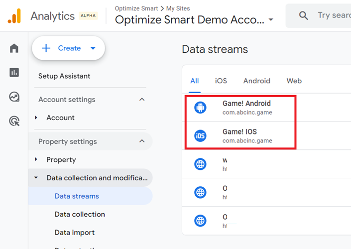 mobile app data streams ga4 1