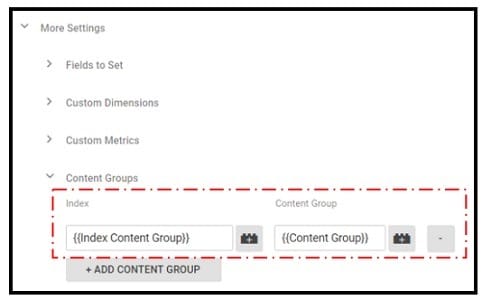 content groups ga tag