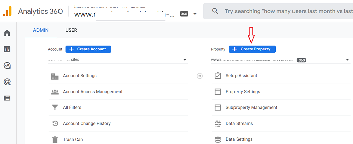 create property ga4