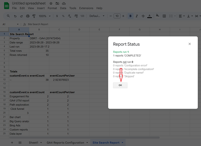 report status