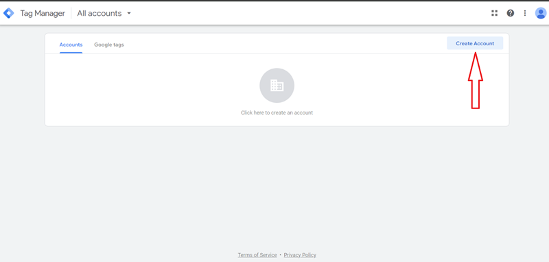 create a new Google Tag Manager account