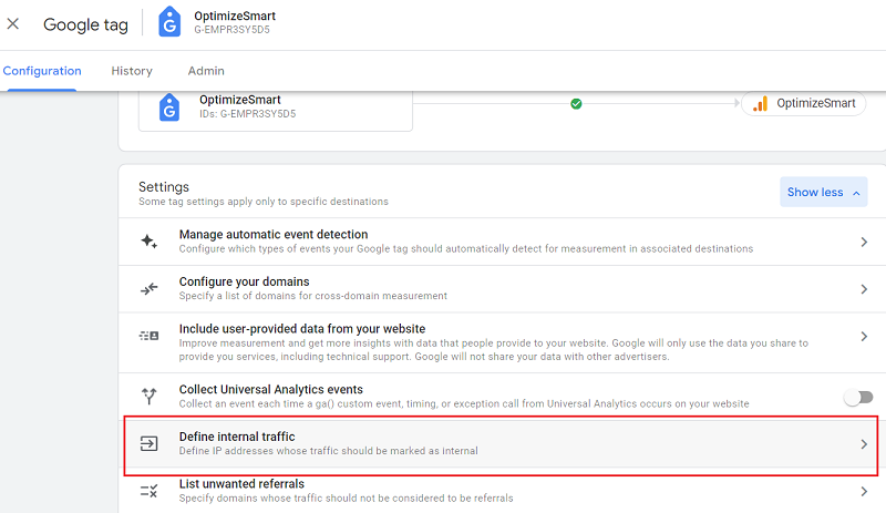define internal traffic ga4