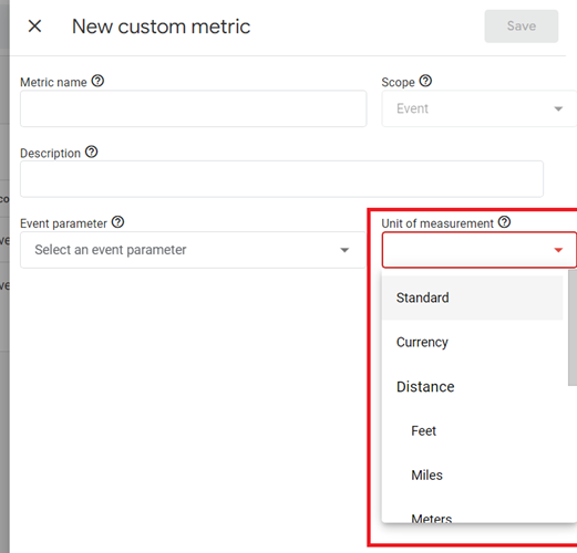 GA4 (Google Analytics 4) Custom Metrics Tutorial 13 Units of measurement for custom metric