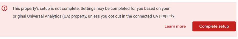 this property setup is not complete