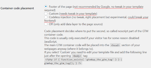 container code placement