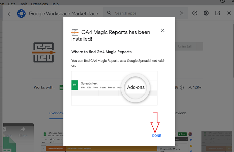 GA4 Magic Reports has been installed