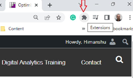 click on the Extensions button