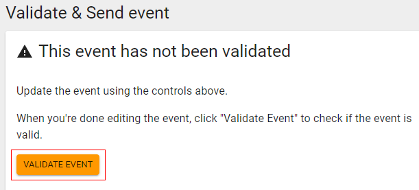 validate event