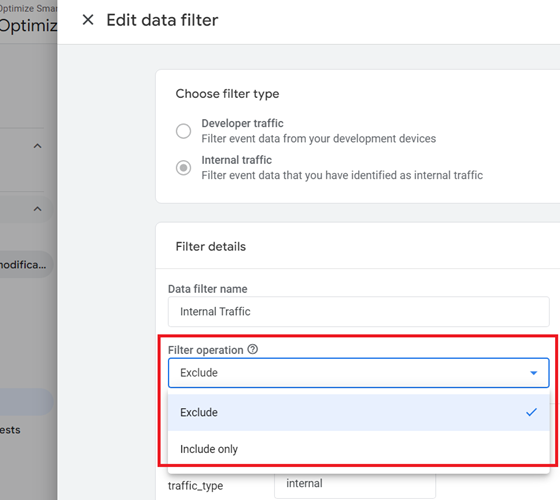 Data Filter operations in GA4