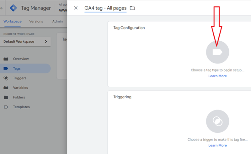 Choose a tag type to begin setup