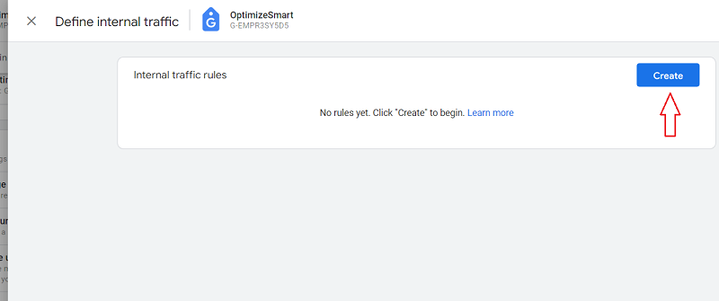 create internal traffic filter ga4