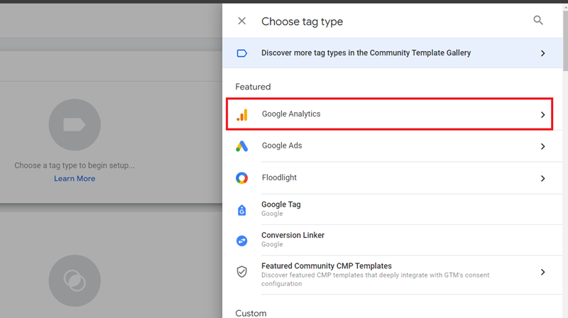 Click on ‘Google Analytics