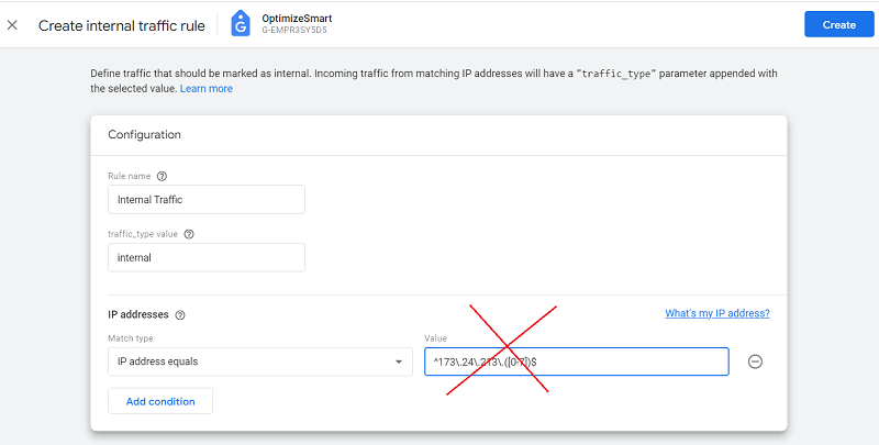 does not support regex ga4