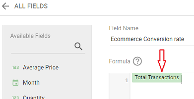 Total Transactions field