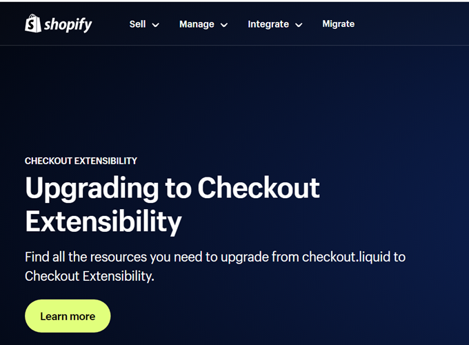Upgrade to checkout