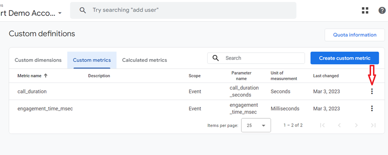 GA4 (Google Analytics 4) Custom Metrics Tutorial 20 Click on the three dots menu