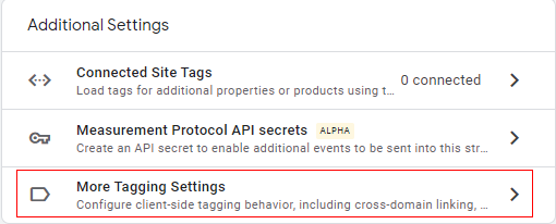 more tagging settings