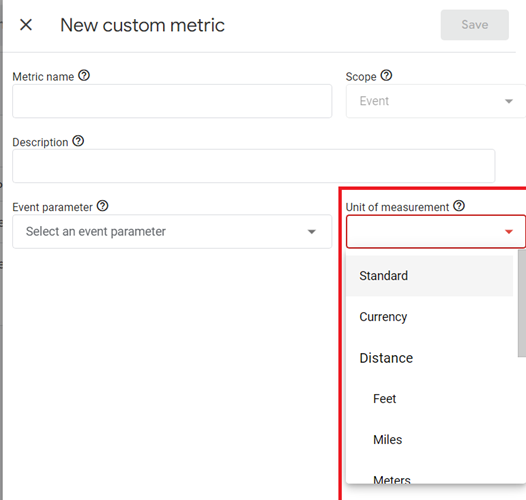 GA4 (Google Analytics 4) Metrics Tutorial 3 while creating a custom metric you are required to specify a unit of measurement