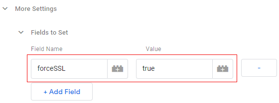 Use the forceSSL parameter in GTM