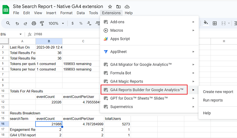 GA4 Reports Builder for Google Analytics