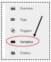 variables gtm menu