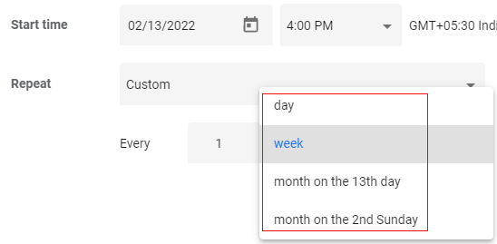 custom drop down