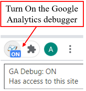 Switch on the Google Analytics debugger