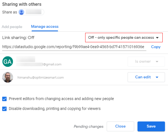 link sharing drop down 1