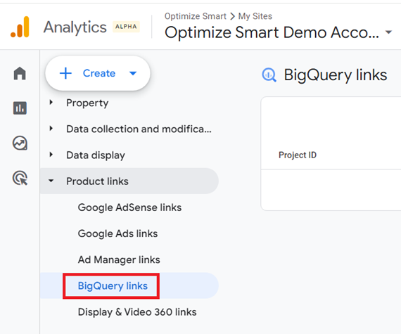 BigQuery Links ga4