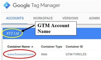 gtm account name