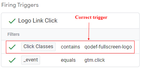 correct triggers
