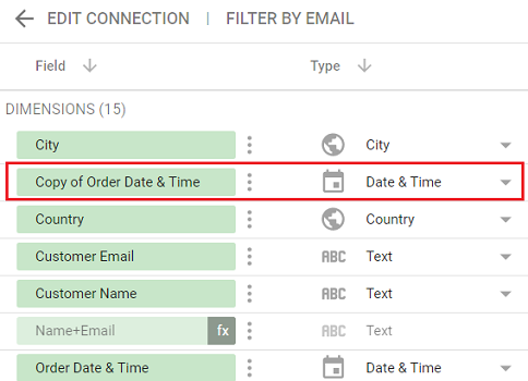 date and time data types copy of Order Date and Time