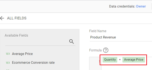 create a new calculated field called Product Revenue