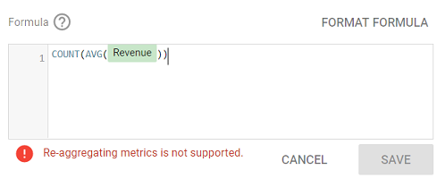 Re-aggregating metrics is not supported