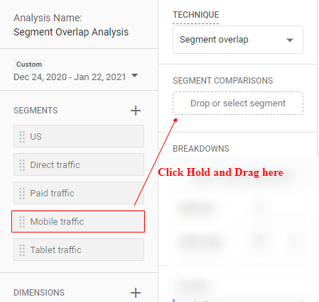 segment drag and drop